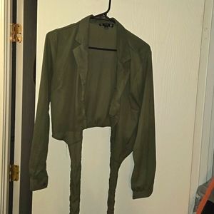 Large women's long sleeve sheer crop. WORN ONCE!